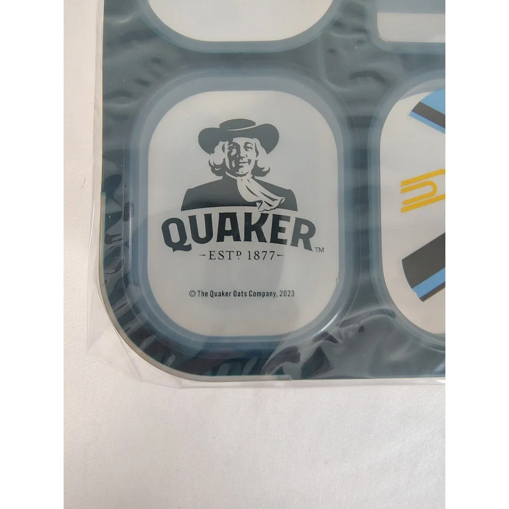 Quaker 5-Compartment 1000ml Plastic Lunch Box Bento w/ Snap Lid Blue - NEW